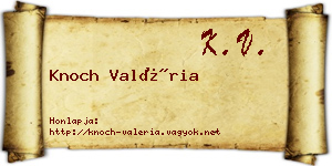 Knoch Valéria névjegykártya